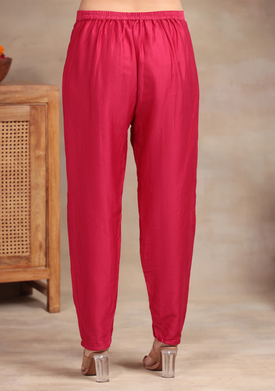 Ruby Glow Chanderi Dabka Suit Set