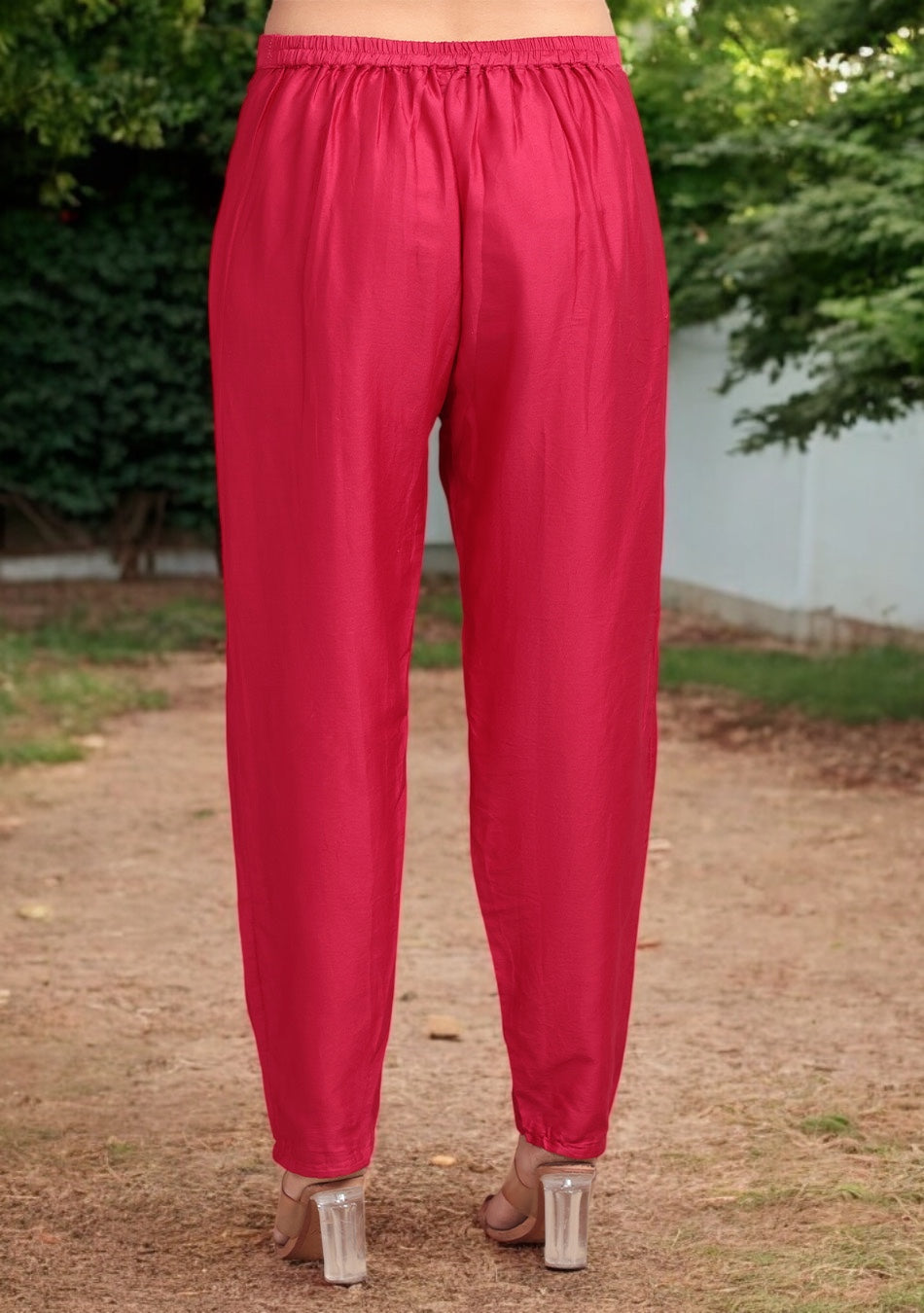 Ruby Glow Chanderi Dabka Suit Set