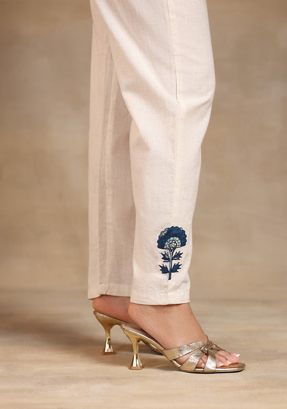 Indigo Floral Motif Suit Set