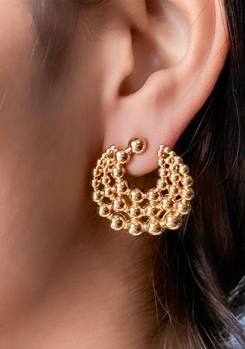 Golden Beaded Earrings
