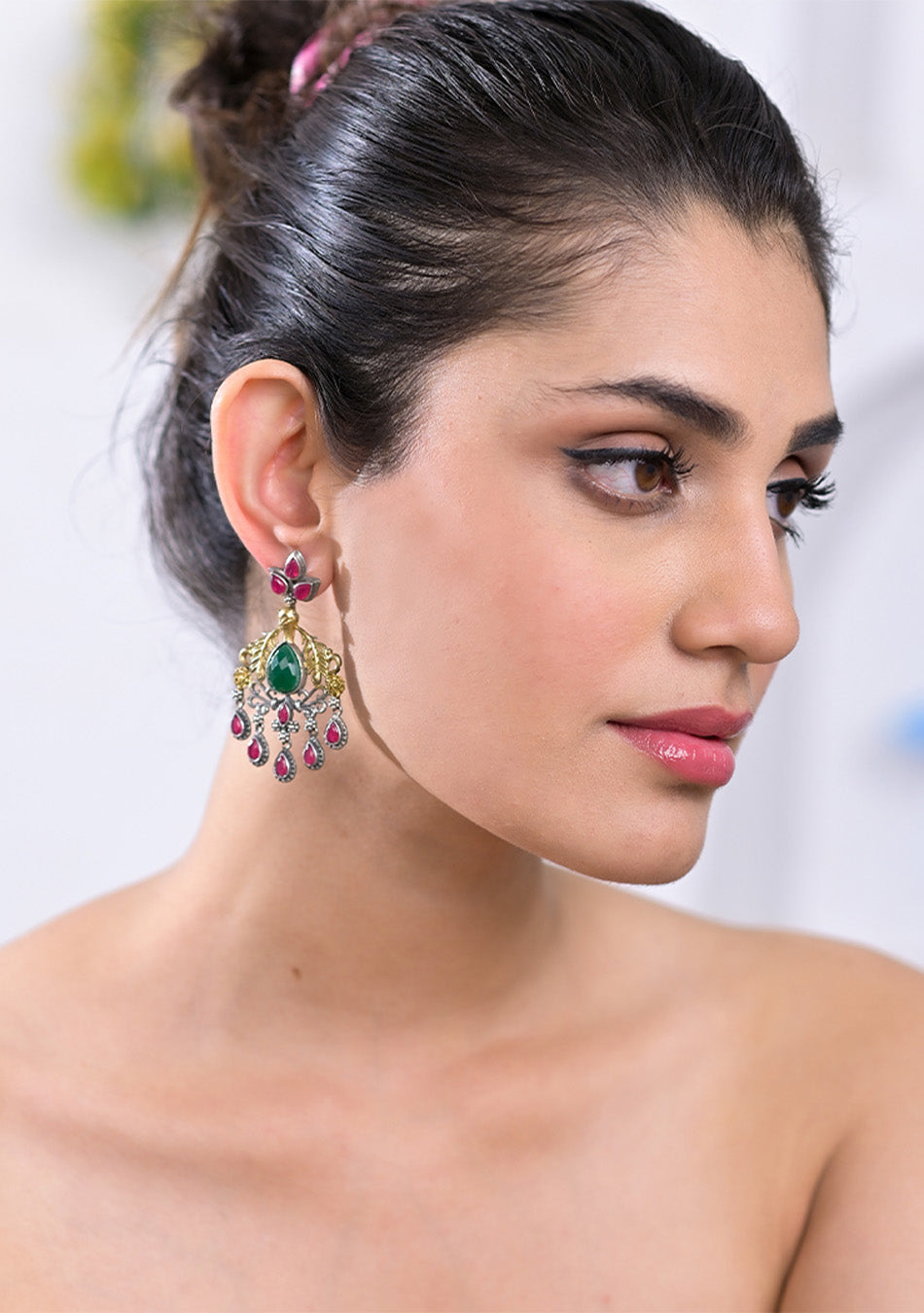 Peacock Jewel Dangle Earrings