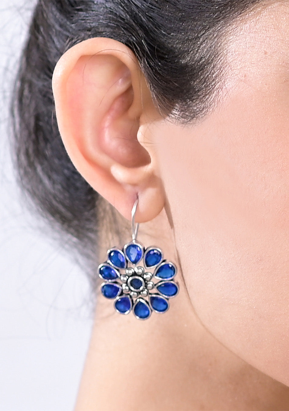 Sapphire Blossom Pendant Set