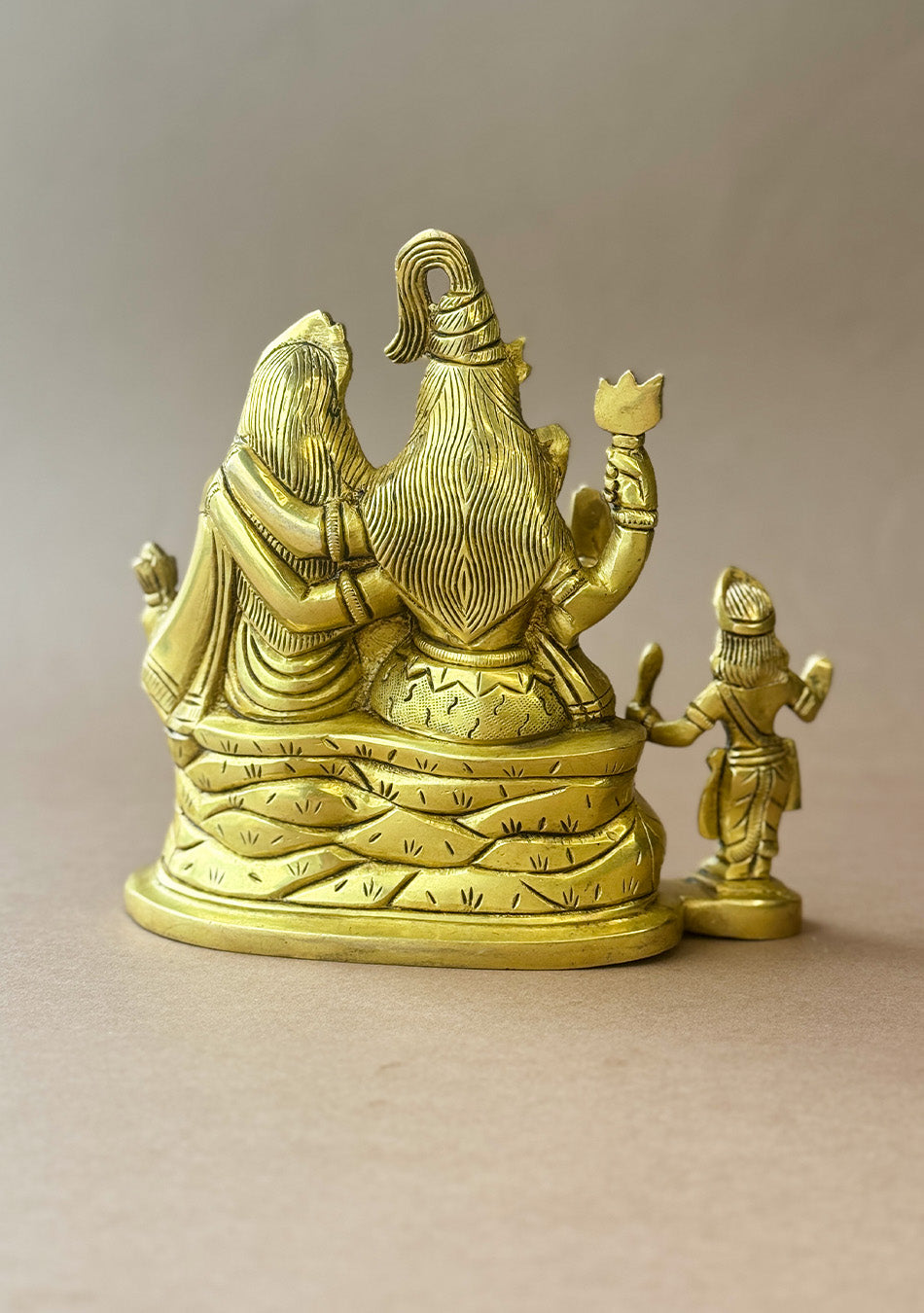 Antique Brass Trinetra Parivar