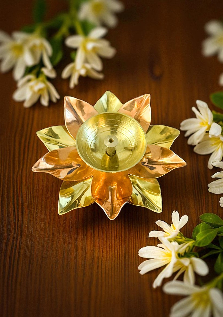 Flower Shape Brass Diya