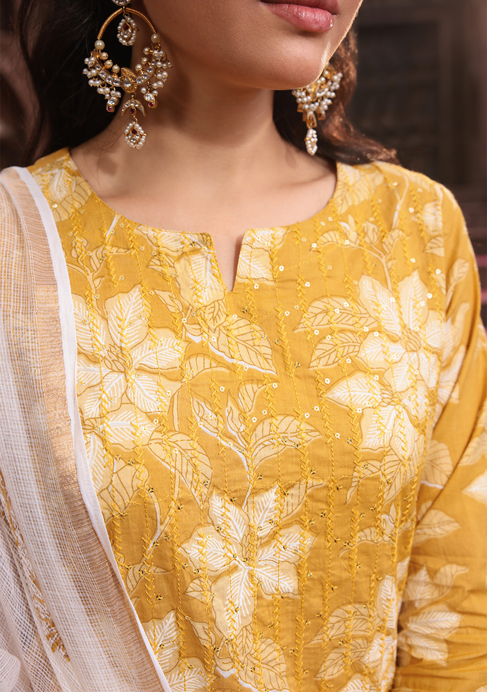 Golden Marigold SUIT SET WITH KOTA DUPATTA