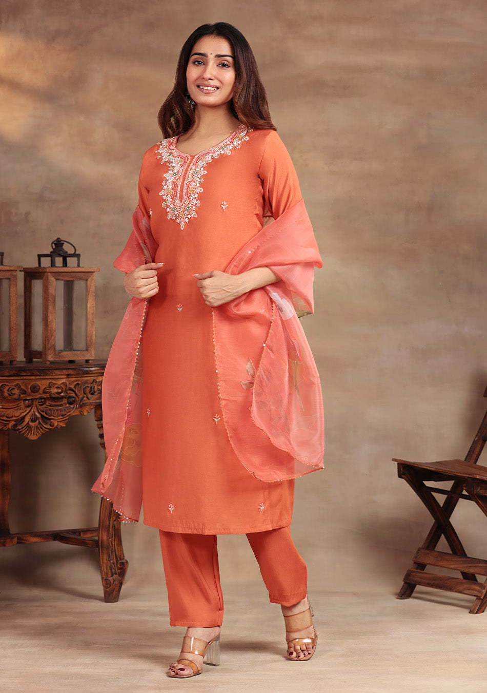Peach Elegance Suit Set