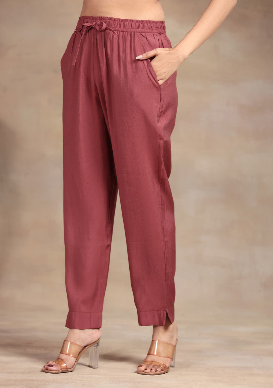 Wine Glow Embroidered Suit Set
