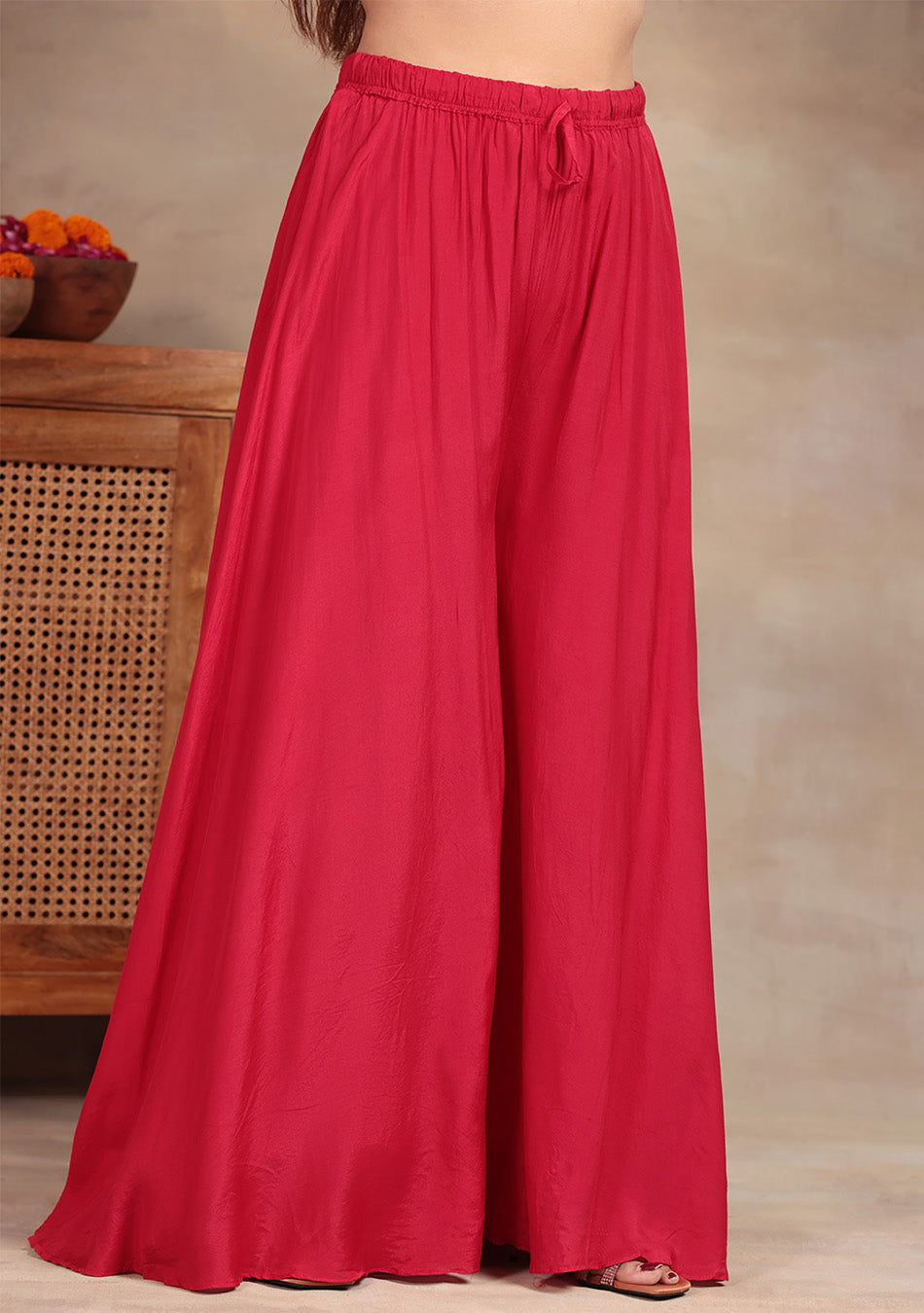 Crimson Star Hand Embroidered Sharara Set