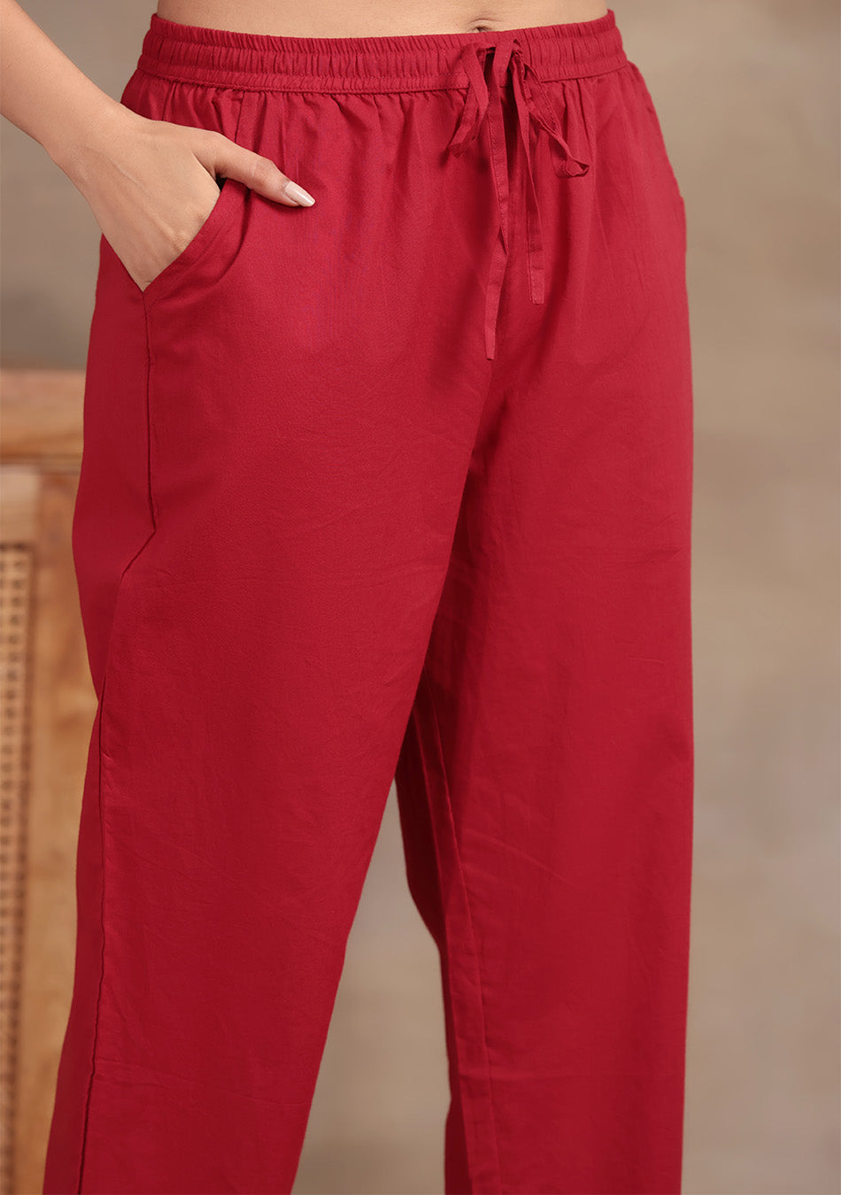 Garnet Glow Cotton Suit Set