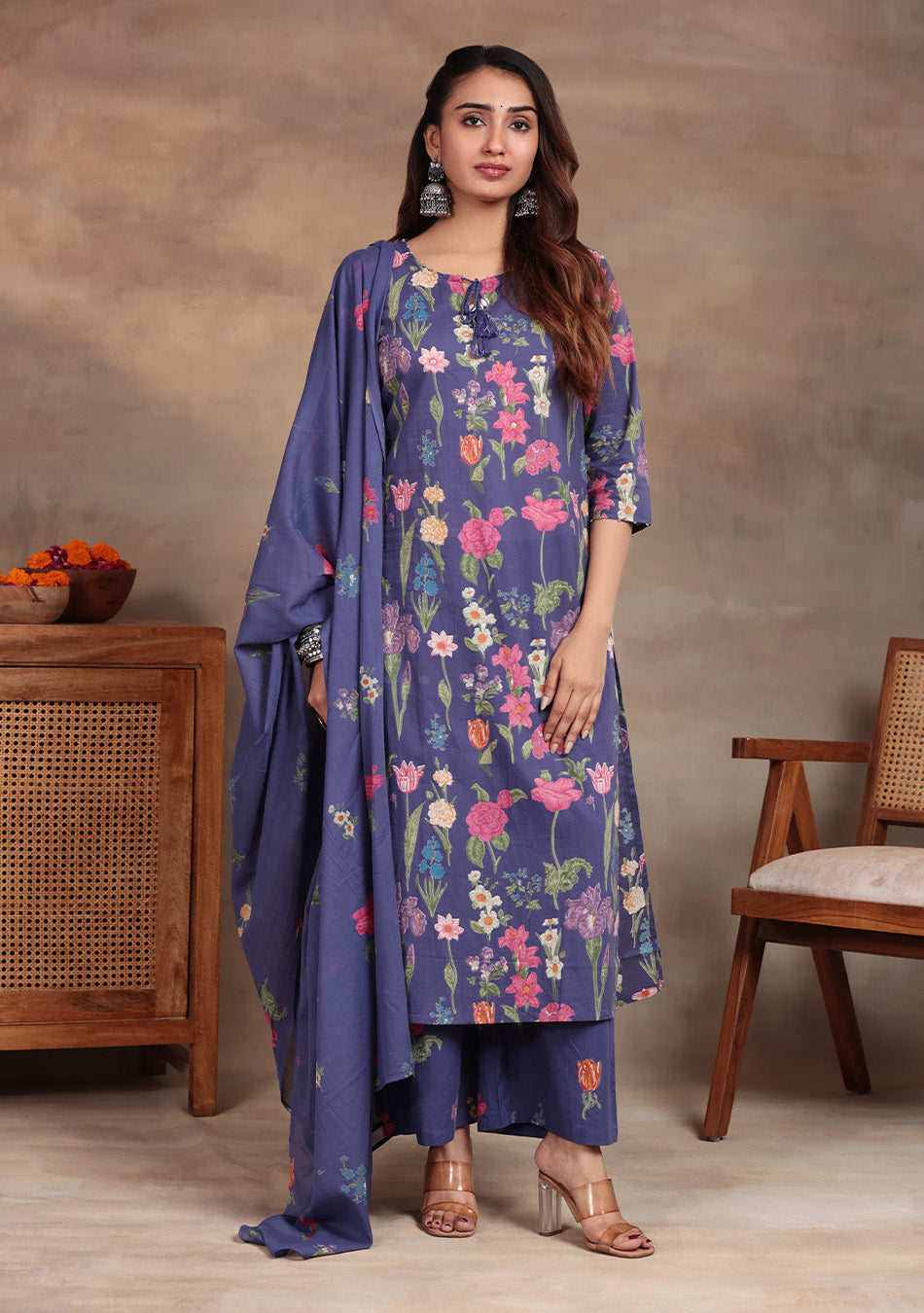 Royal Flora Palazzo suit Set