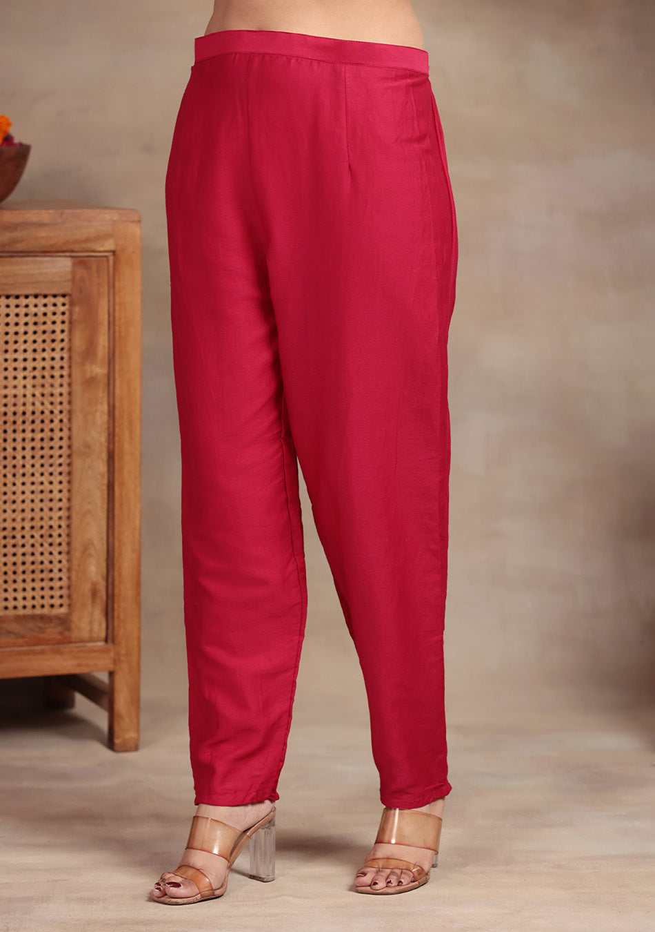 Ruby Glow Chanderi Dabka Suit Set