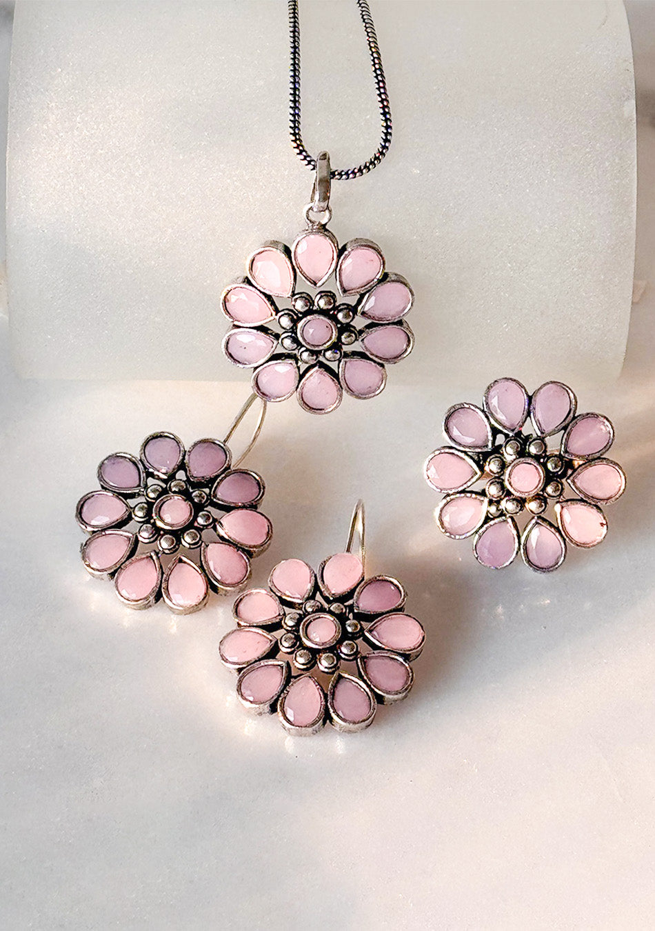 Pink  Blossom  Pendant Set