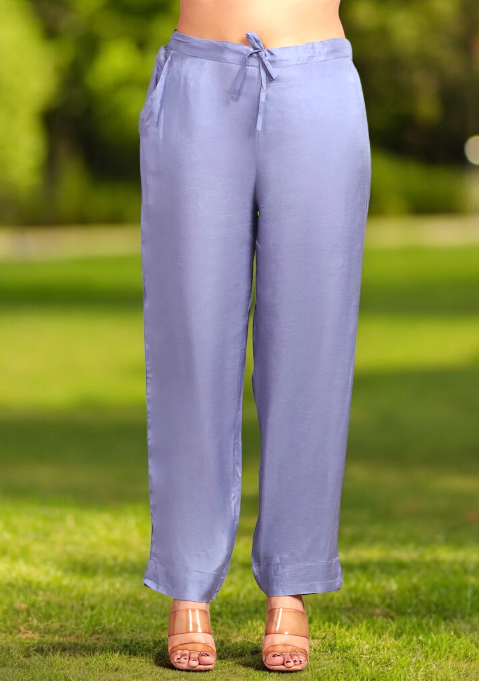 Dusty Blue Abstract print Suit Set