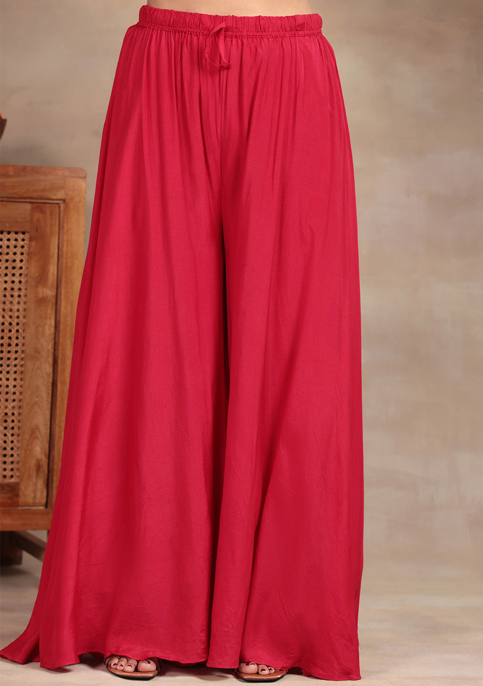 Crimson Star Hand Embroidered Sharara Set