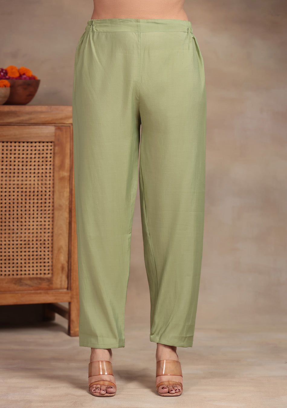 Pista Green Embroidered suit set