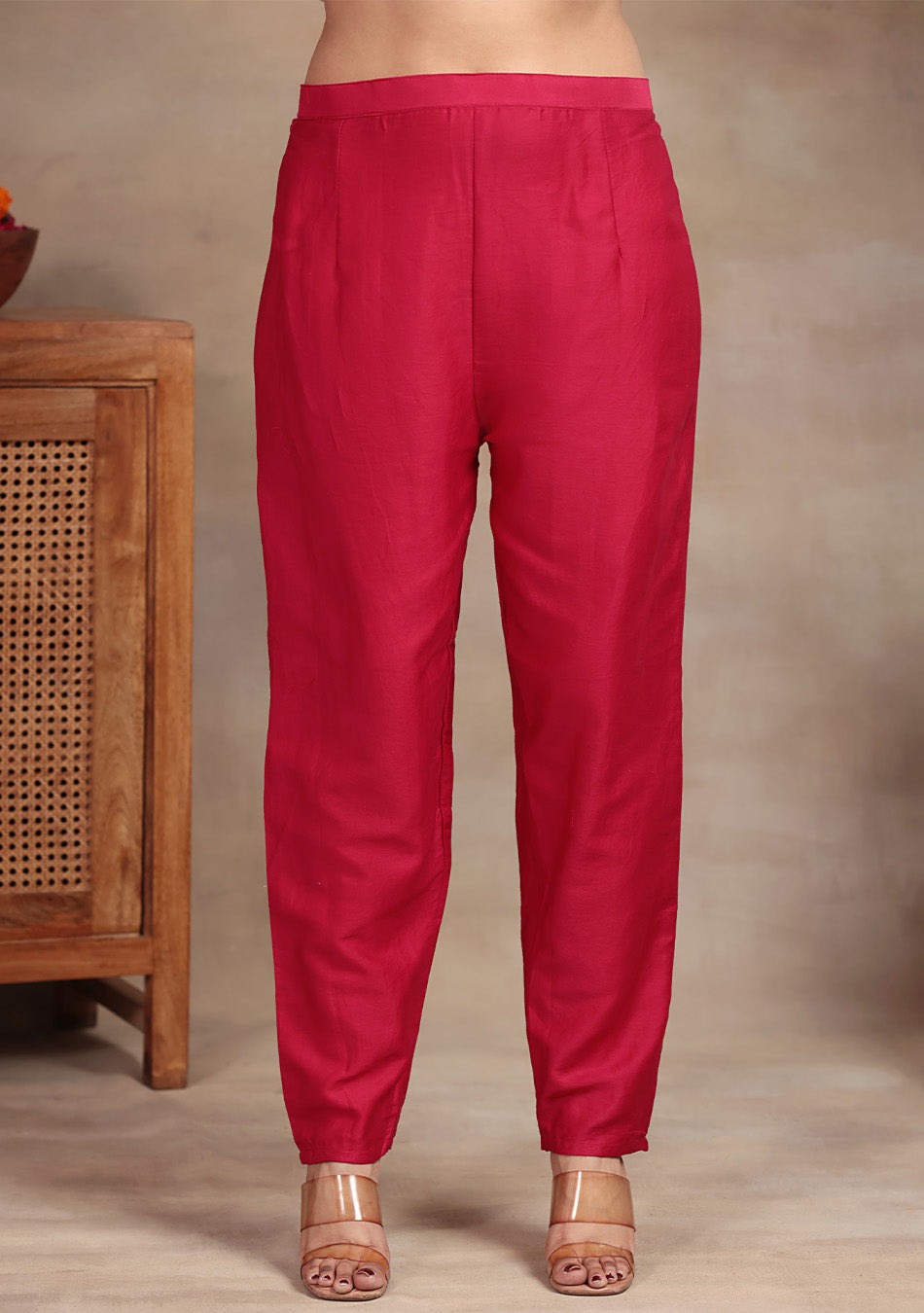 Ruby Glow Chanderi Dabka Suit Set