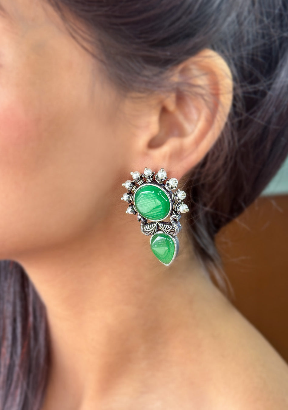 Emerald Bloom Studs