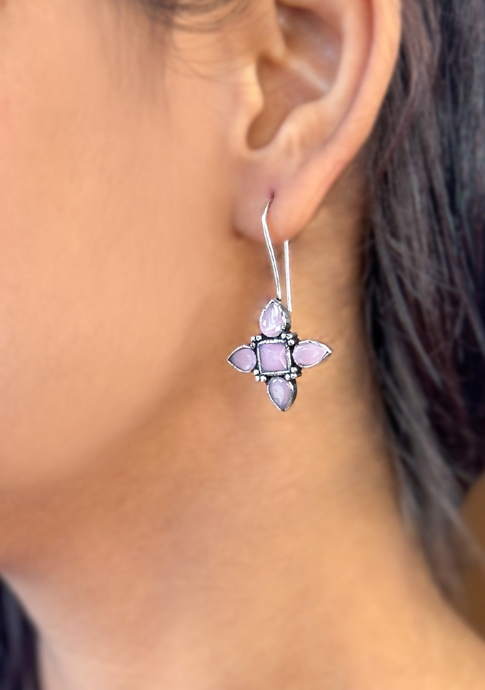 Pink Petal Hook Earrings