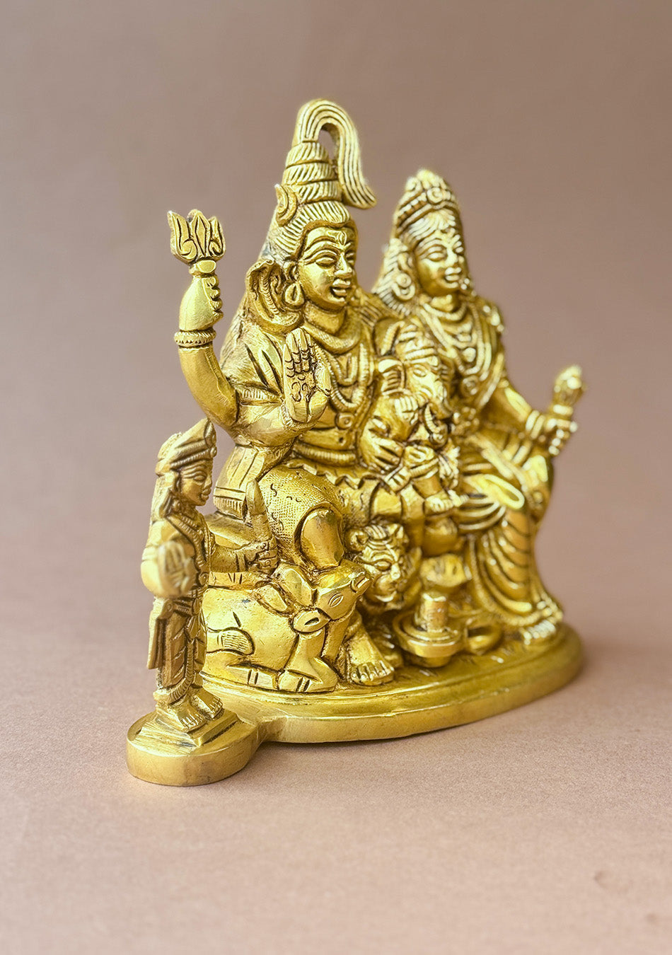 Antique Brass Trinetra Parivar