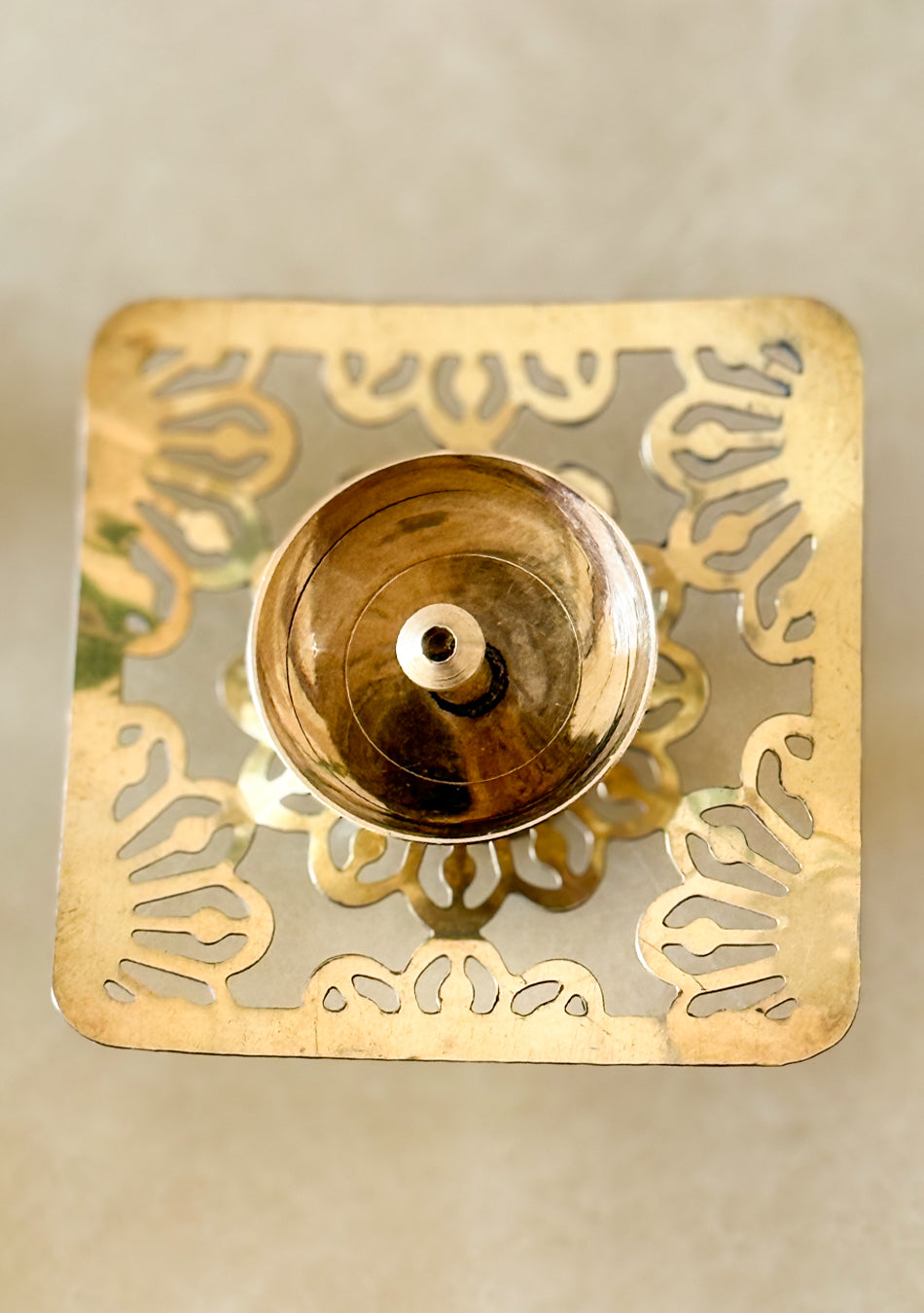 Square Shaped Brass Diya