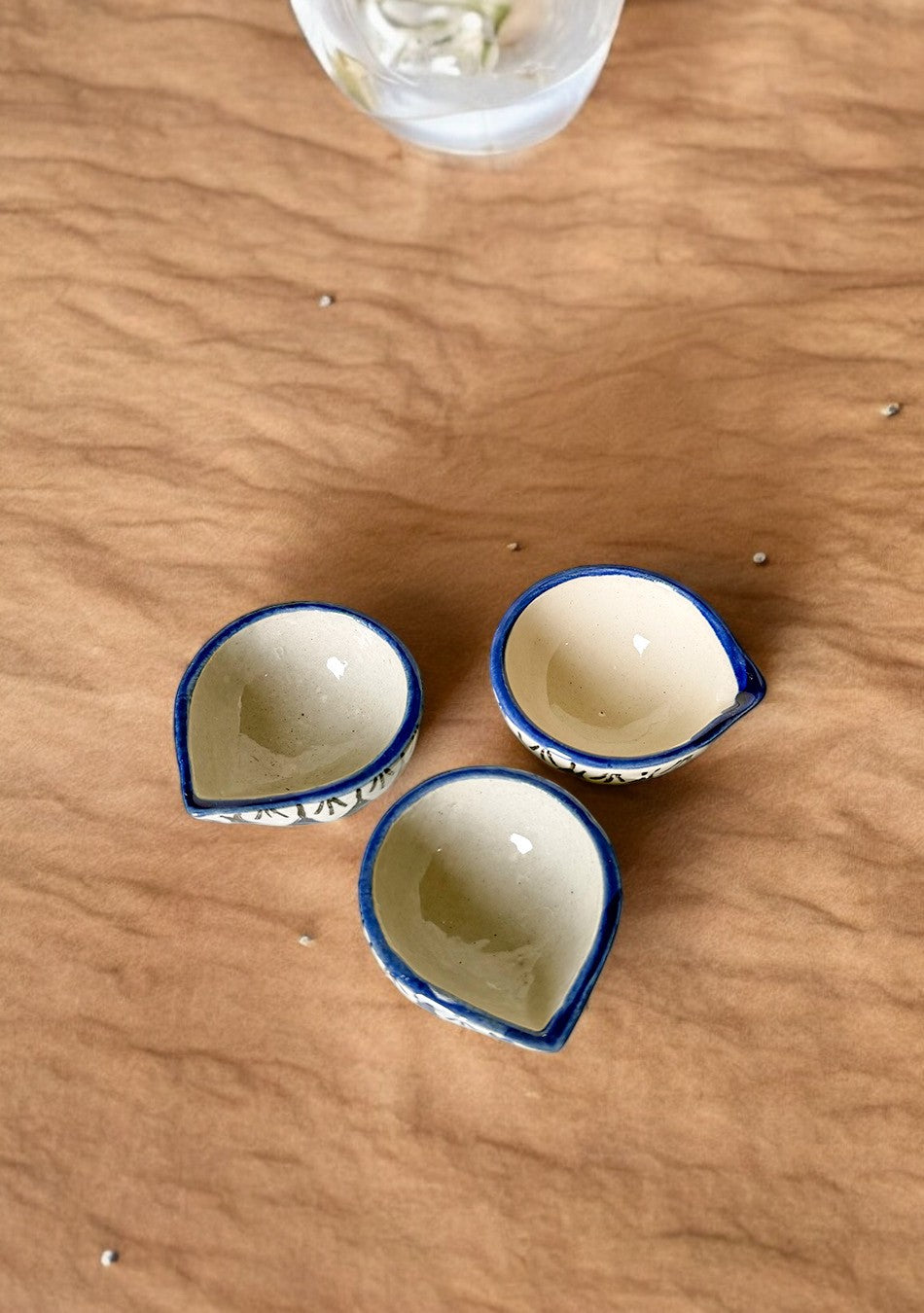 Indigo Whisper Ceramic Diya set of 6
