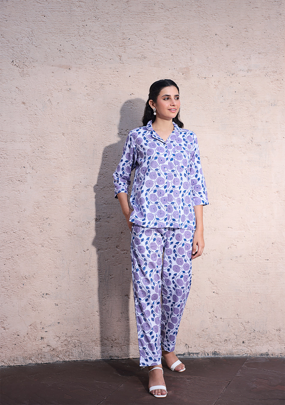 Lavender Bloom Night Suit
