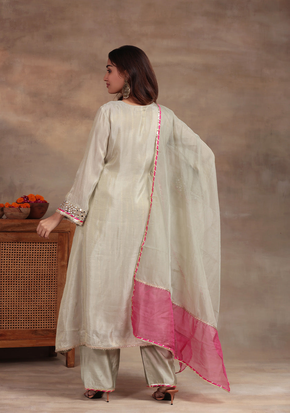 Pearl Glow Embroidered Suit Set