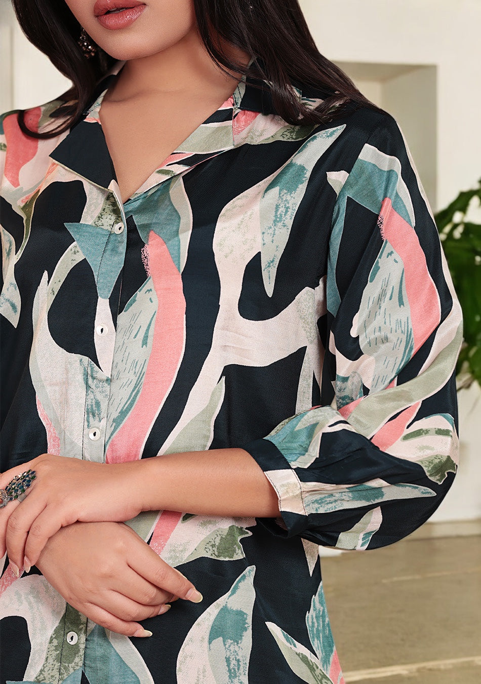 Twilight Leaf Viscose Co-ord Set