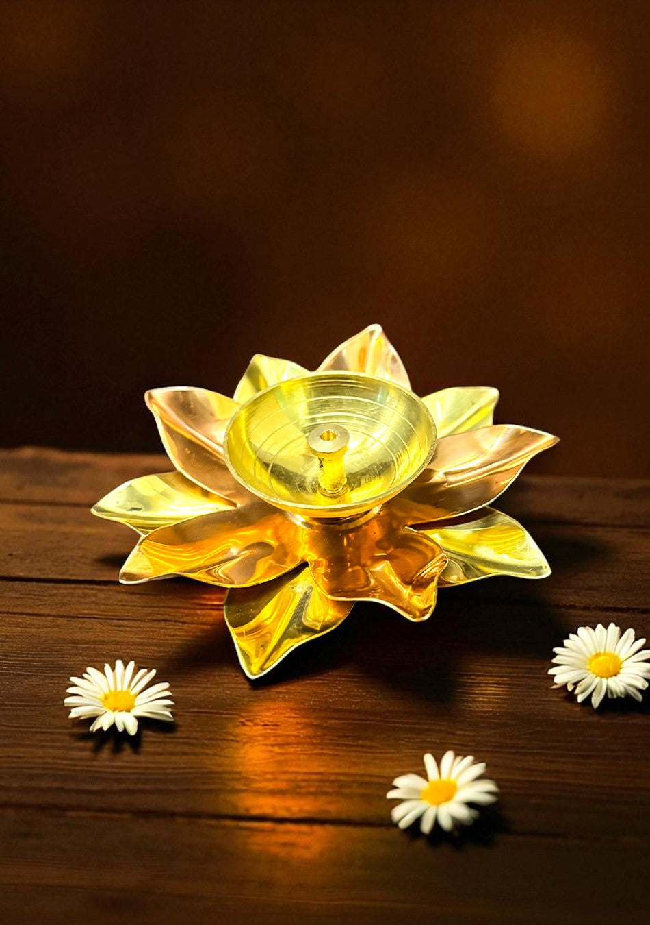 Flower Shape Brass Diya