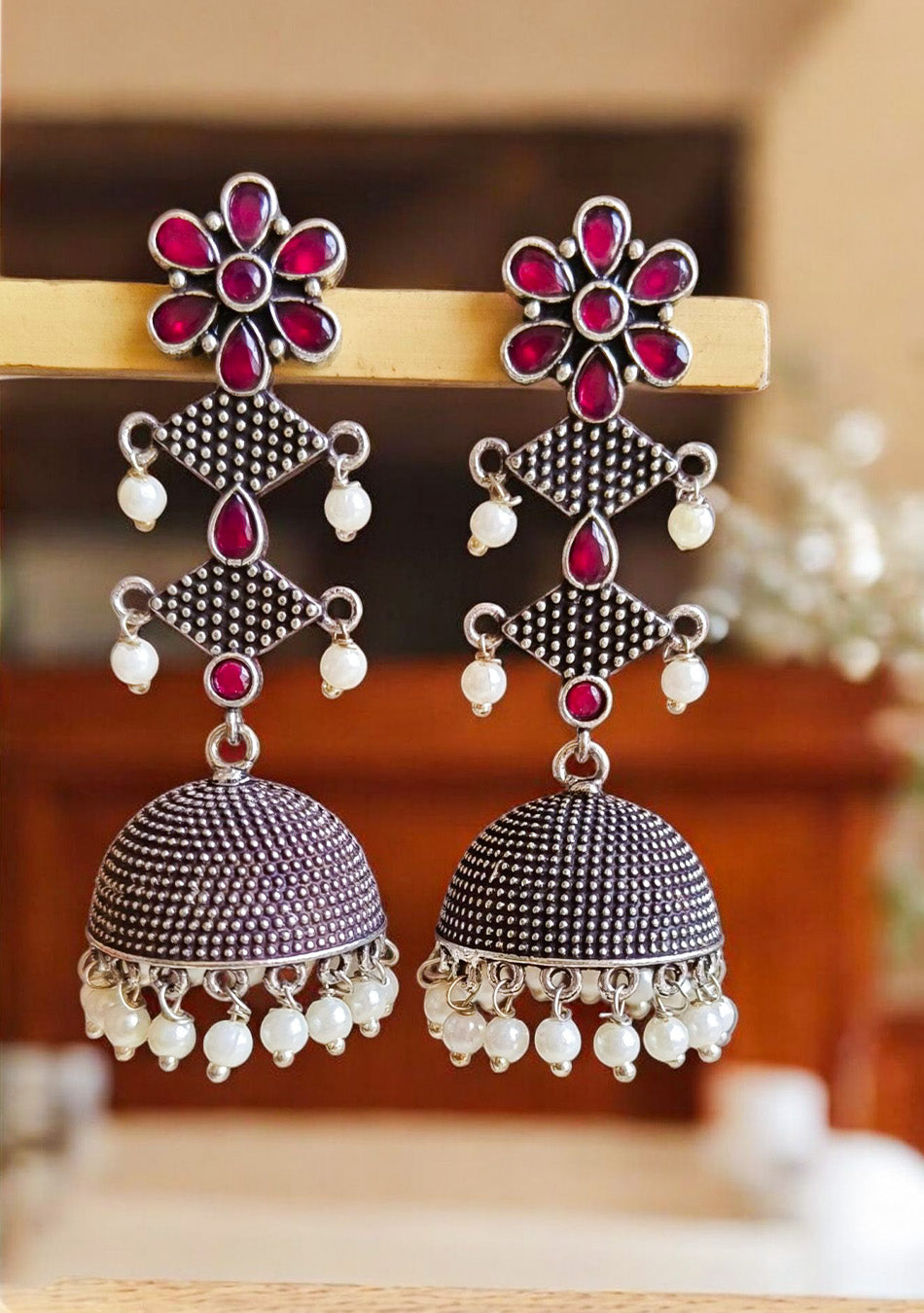 Ruby Noir Jhumka