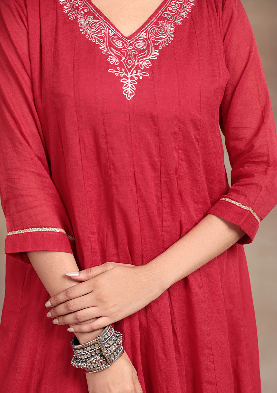 Ruby Glow Anarkali Suit Set