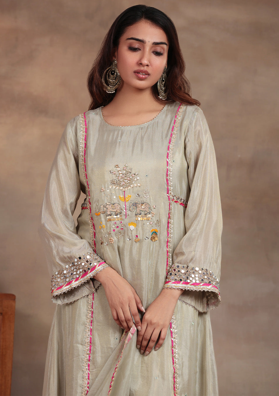 Pearl Glow Embroidered Suit Set