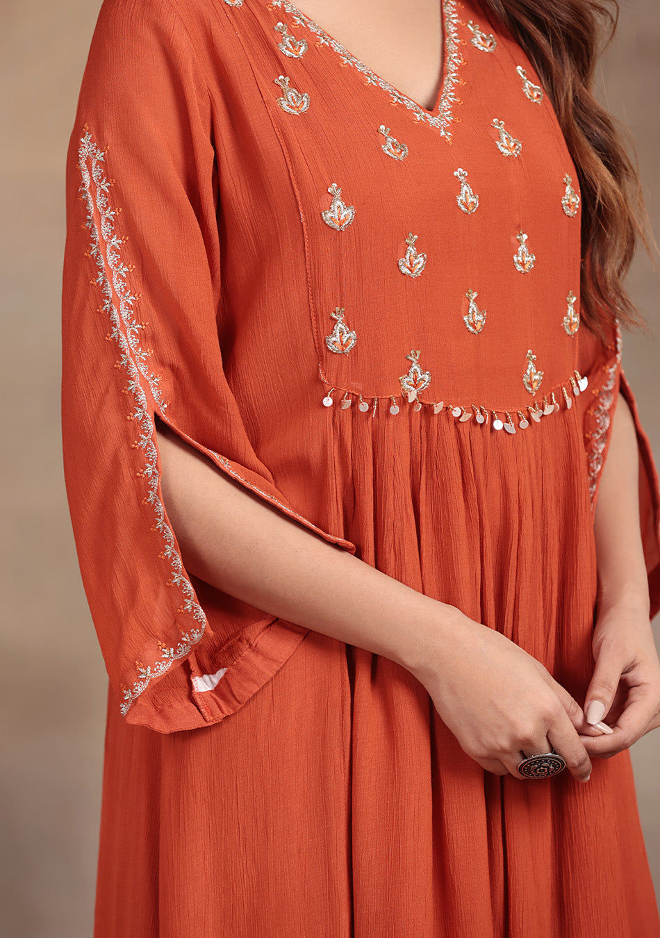 Rustic Pearl Embroidered Suit Set