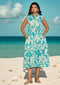 Aqua Floral Aura Dress