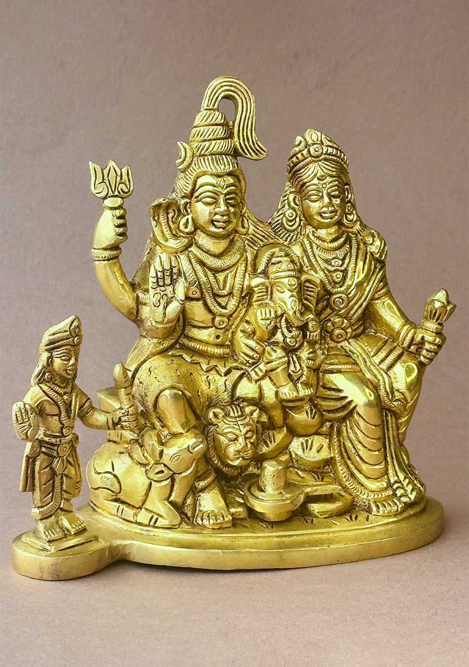 Antique Brass Trinetra Parivar