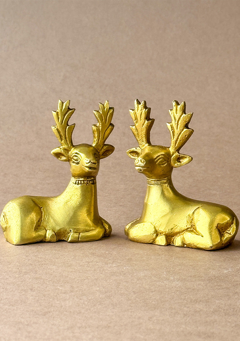 Antique Brass Royal Stag Pair