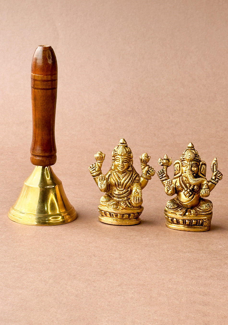 LOTUS BASE LAKSHMI GANESHA PAIR  with bell in gift box