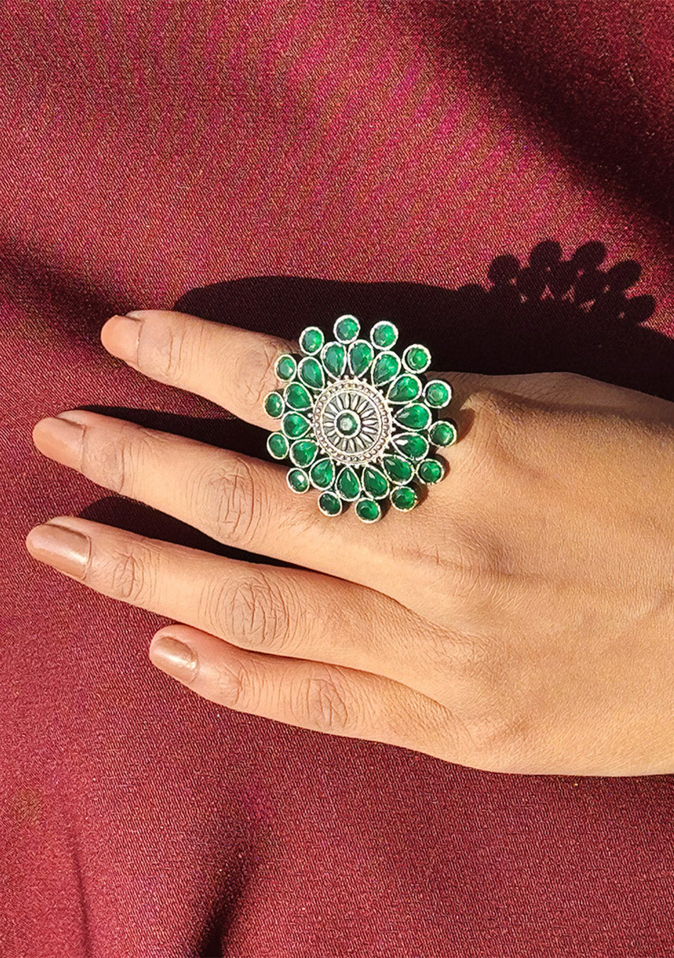 Enchanting Emerald Cocktail Ring