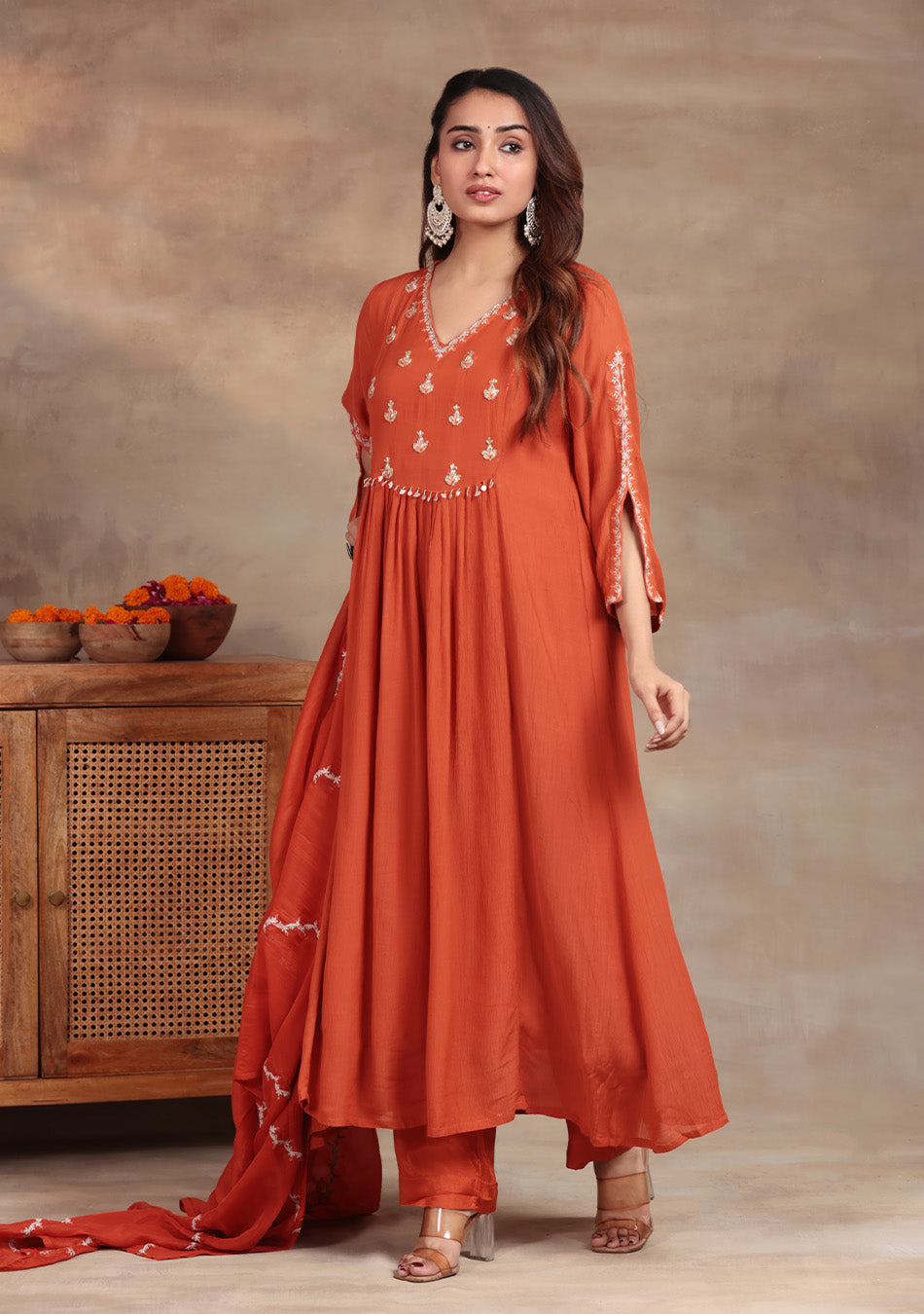 Rustic Pearl Embroidered Suit Set