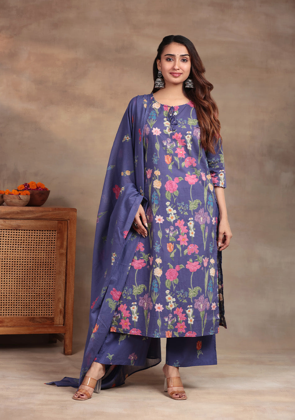 Royal Flora Palazzo suit Set