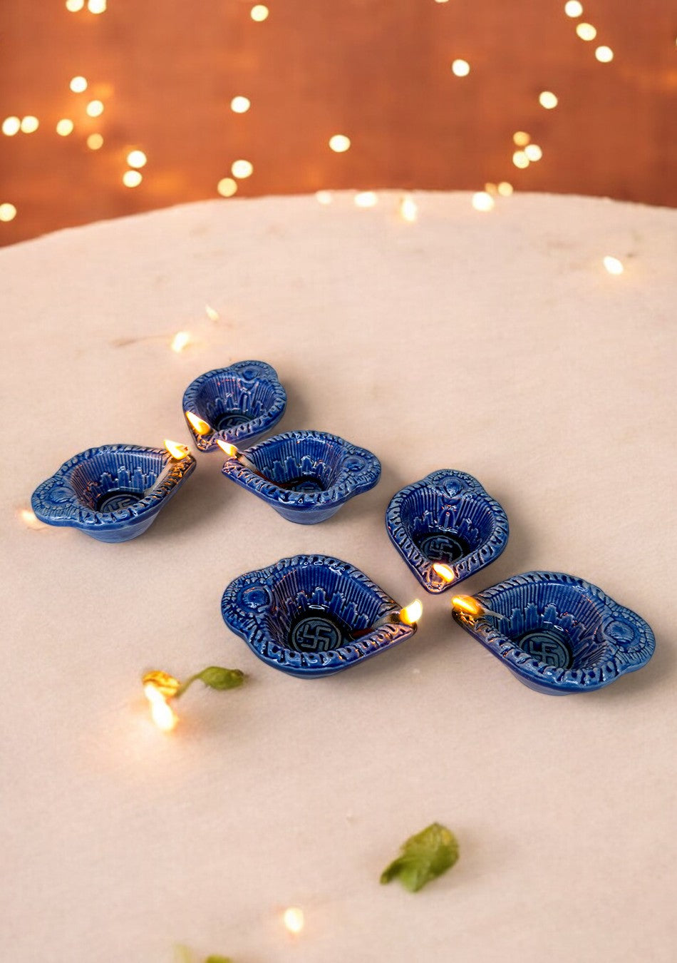 Ocean Swastic Diya Set of 6