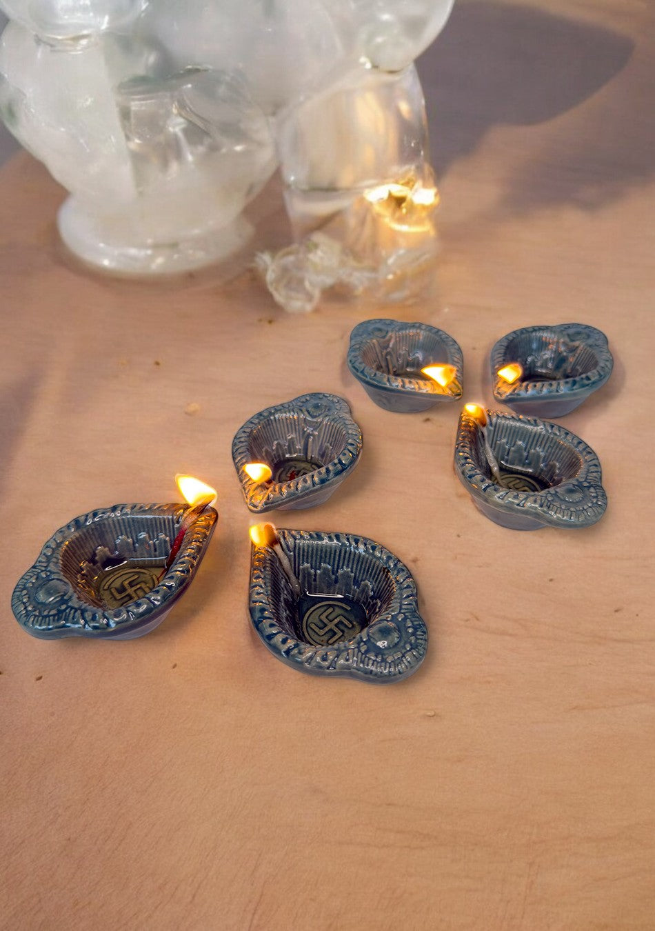 Sky Swastic Diya Set of 6