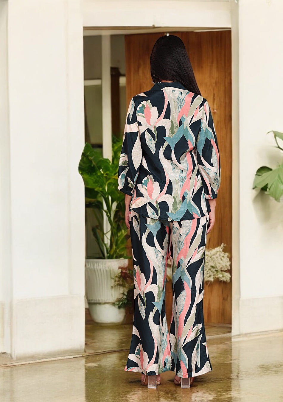 Twilight Leaf Viscose Co-ord Set