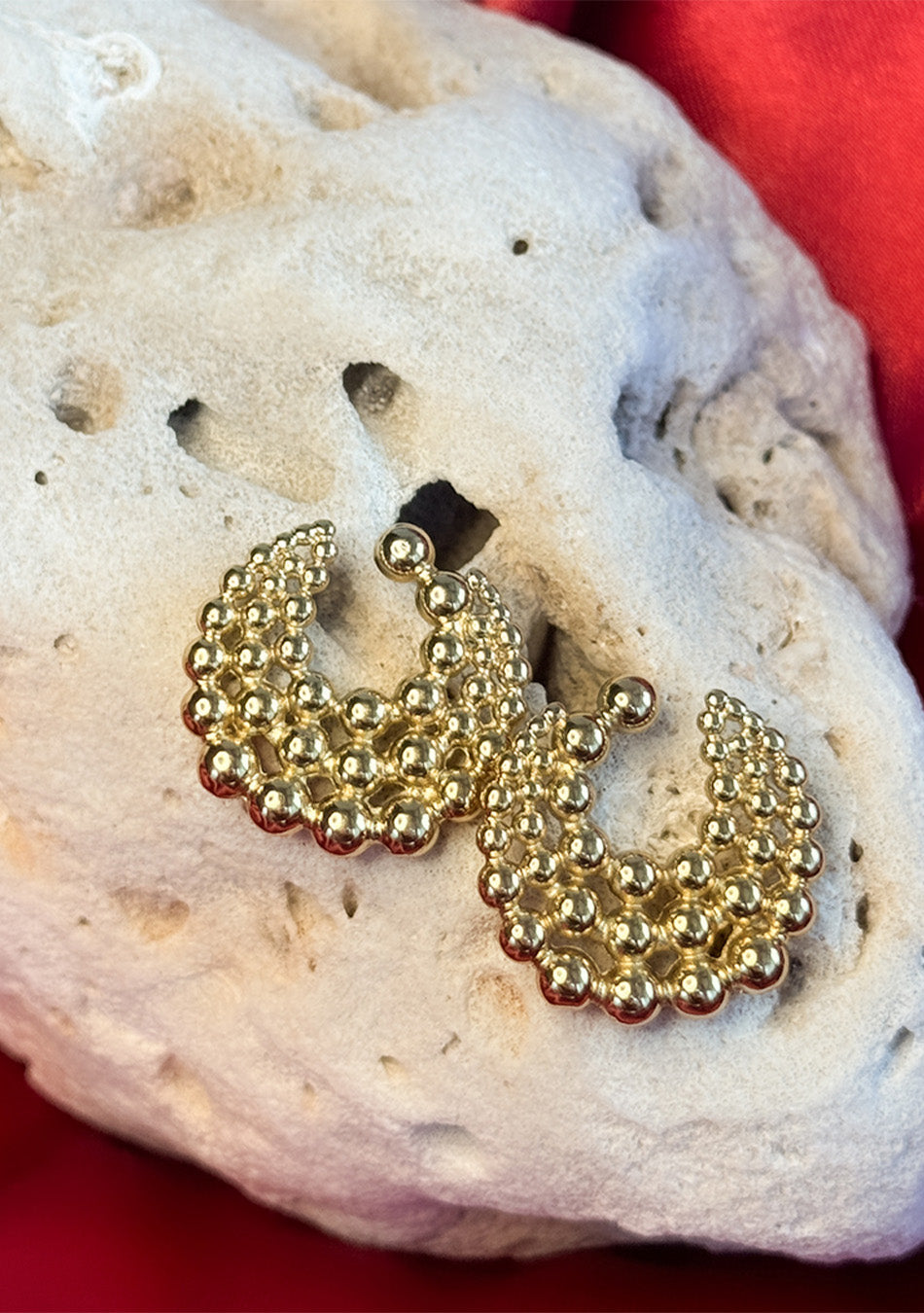 Golden Beaded Earrings