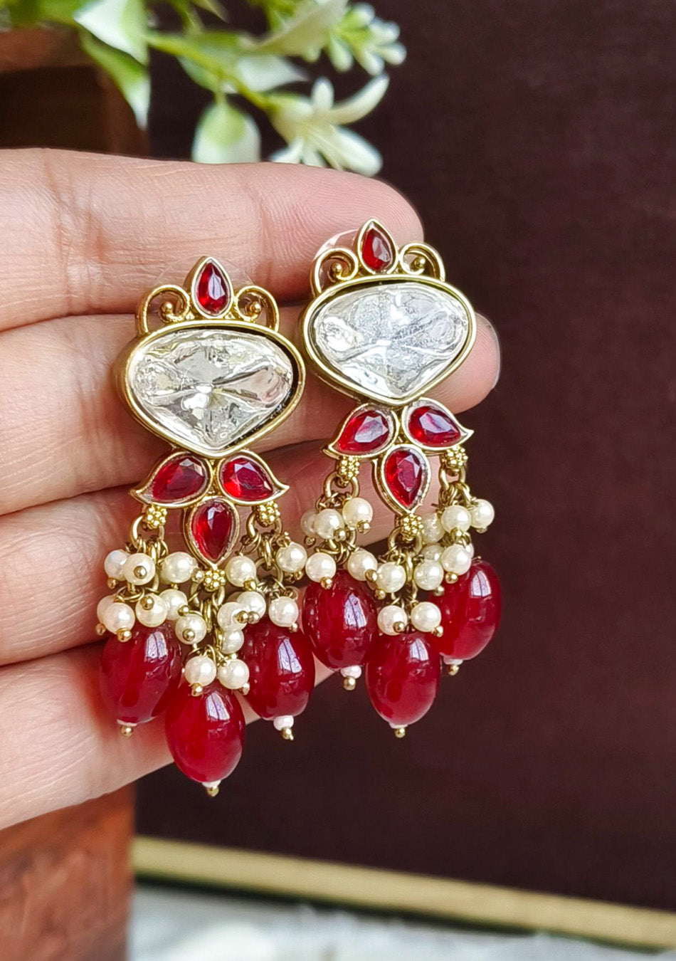 Ruby Dewdrop Earrings