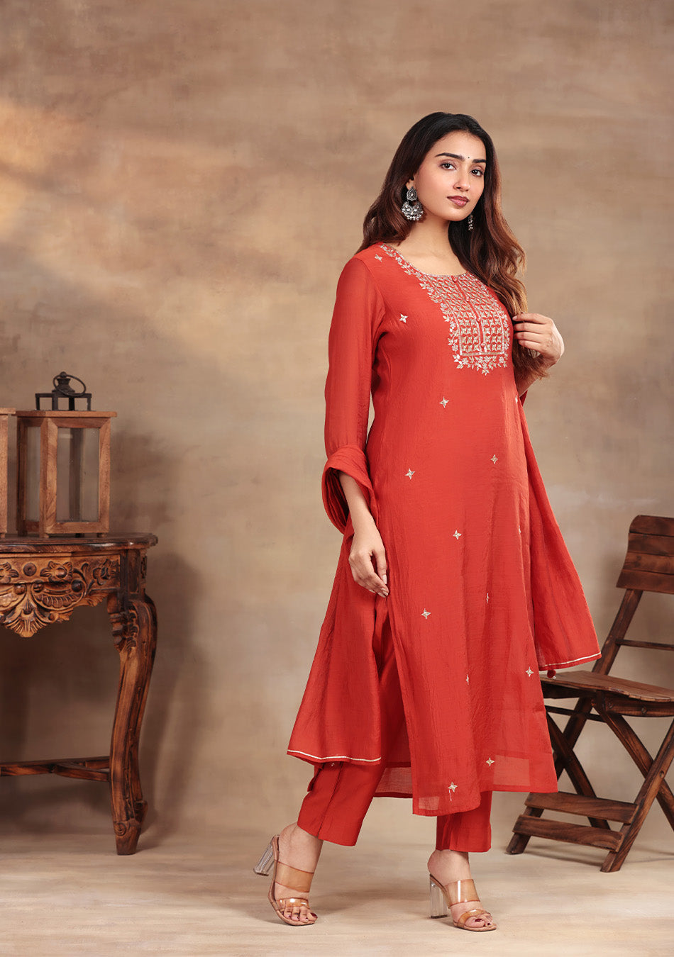 Amber Glow Handwork Suit Set