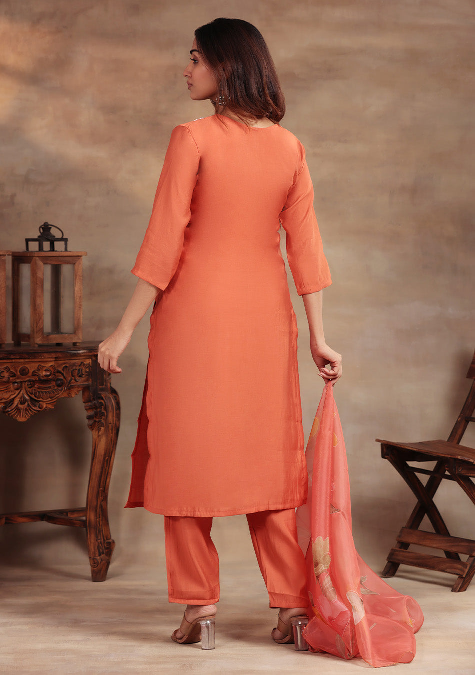Peach Elegance Suit Set