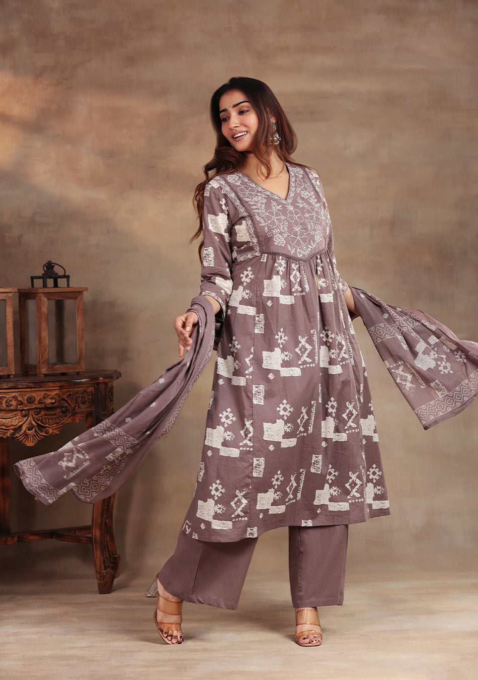 Mocha Grace Suit Set