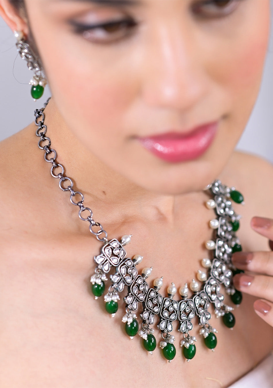 Emerald Enchantment Polki Set