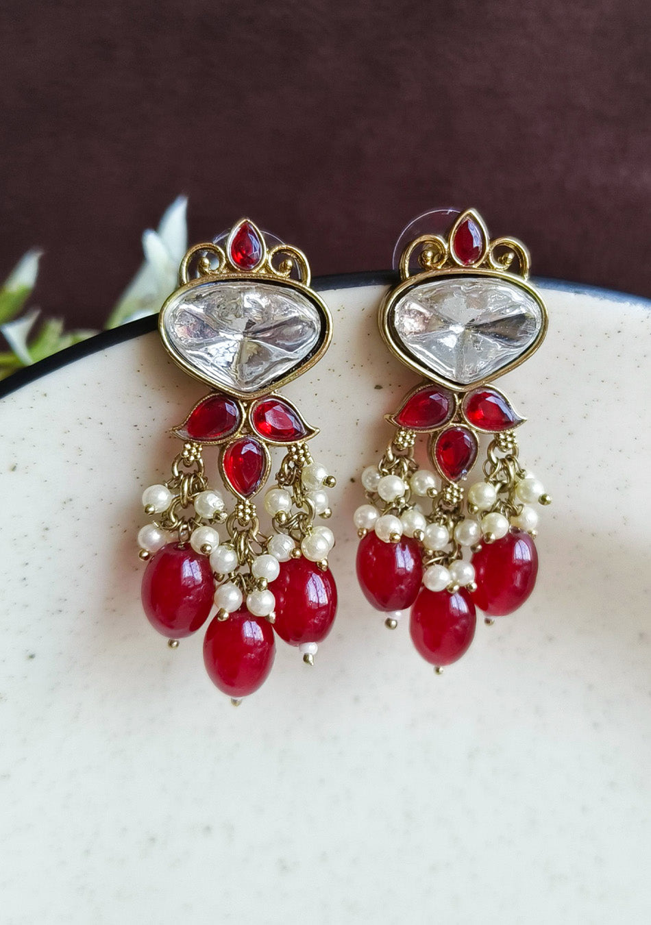 Ruby Dewdrop Earrings